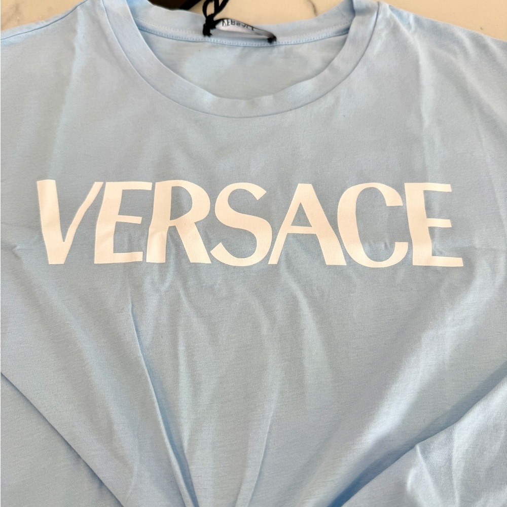 Versace Safety Pin Logo T Shirt - Picture 2 of 7